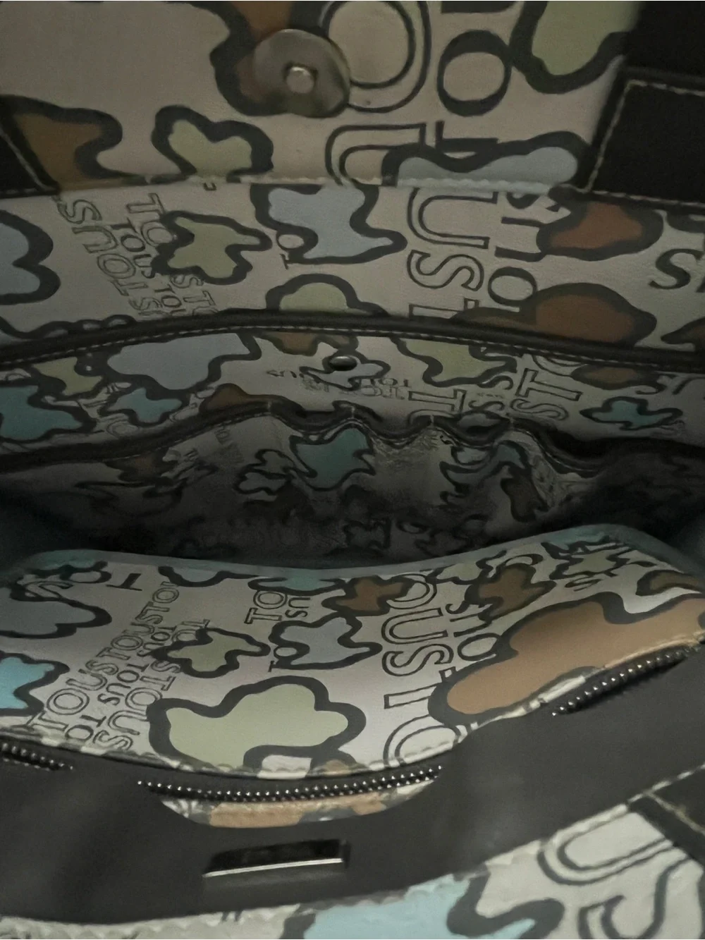 Tous Mint, Aqua & Brown Patterned Tote Bag